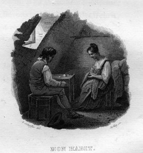 पियरे जीन डे बेरंगेर (1780-1857), फ्रांसीसी कवि और गीतकार द्वारा "" ओयूवर्स पूर्ण "" (1834) में सोम आदत चैनसन डी बेरंगर। द्वारा फ्रेंच स्कूल