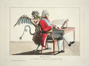 वियना कांग्रेस, पब में मिस्टर टाउट-ए-टॉस या रिकग्निशन मॉडल। 1815 (रंग उत्कीर्णन) द्वारा फ्रेंच स्कूल