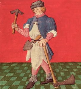 सुश्री 3066 fol.42 वी ब्लैकस्मिथ, जैक्स डी सेसोल द्वारा शतरंज की पुस्तक के मोर्लिज़ से द्वारा फ्रेंच स्कूल