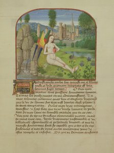 सुश्री 165 fol.31r आत्मा एक स्ट्रीम द्वारा बैठा हुआ, लेनन से दून ज्यूं प्रिंस से रेने dAnjou, c.1465-68 द्वारा फ्रेंच स्कूल