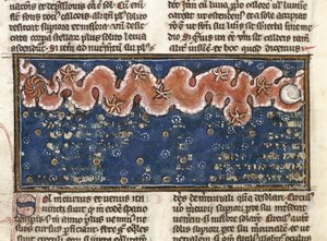 Ms 320 Fol.192r Planets, 'द नेचर ऑफ़ थिंग्स' से थॉमस वैन कैंटिम्प्रे (1201-72) द्वारा (वेलम पर) द्वारा फ्रेंच स्कूल