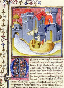 सुश्री 3480 नाइट एक महिला की मदद से महल से भागकर, Livre de Messire Lancelot du Lac से द्वारा फ्रेंच स्कूल