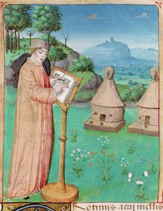 सुश्री 493 fol.45 वर्जिल (70-19 बीसी) द लाइफ़ ऑफ़ बीज़, द जार्जिक्स फ्रॉम द जार्जिक्स, विर्जिल द्वारा कमेंट्री, 1469 द्वारा फ्रेंच स्कूल