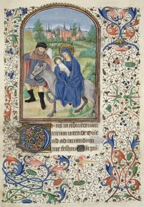 सुश्री यूरिंग 4 f.55r ग्लासगो आवर्स, c.1450-60 से मिस्र में उड़ान द्वारा फ्रेंच स्कूल