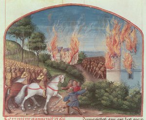 रॉबर्ट डी बोरोन द्वारा मर्लिन की कहानी से सुश्री फ्रा 91 फोल.87 पृष्ठ, c.1482-89 द्वारा फ्रेंच स्कूल