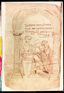 एमएस 13396 Isidoro fol.1r सविल (c.560-636) c.800 के इसिडोर ने यहूदियों के खिलाफ पुराने और नए करार के विश्वास से, उसकी बहन फ्लोरेंस के लिए अपने काम प्रदान करता है द्वारा फ्रेंच स्कूल