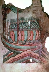 सुश्री ला 1390 fol.7 ला विए डे सेंट औबिन डींगर्स से नॉर्मन सैनिकों ने अंग्रेजी चैनल को पार किया द्वारा फ्रेंच स्कूल