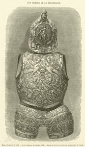 1865 का पूर्वव्यापी संग्रहालय, सोलहवीं शताब्दी का इतालवी कवच (उत्कीर्णन) द्वारा फ्रेंच स्कूल