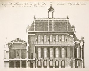 लौवर पैलेस: द रॉयल चैपल, सेक्शन, c.1720s द्वारा फ्रेंच स्कूल