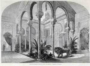 Parc du Montsouris: 1867 की विश्व प्रदर्शनी में ट्यूनिस में Palais du Bey का इंटीरियर। द्वारा फ्रेंच स्कूल