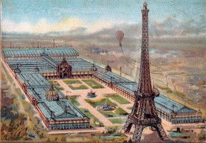 पेरिस। 1889 की सार्वभौमिक प्रदर्शनी: एफिल टॉवर। द्वारा फ्रेंच स्कूल