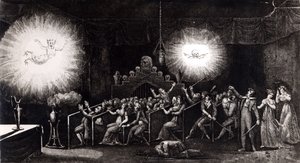 फैंटमसागोरिया, एटिने गैस्पर्ड रॉबर्टसन (1763-1837), पेरिस, 1831 द्वारा वैज्ञानिक और पूर्वकाल के मनोरंजक संस्मरण द्वारा फ्रेंच स्कूल