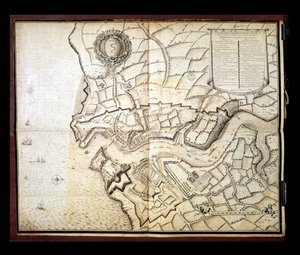 पोर्ट की योजना और शस्त्रागार ब्रेस्ट, 1676 (कागज पर कलम और स्याही और डब्ल्यूसी) द्वारा फ्रेंच स्कूल