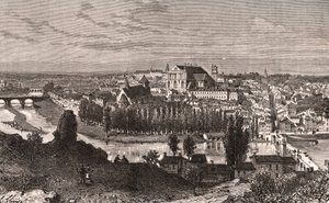 Poitiers - वीए माल्ट-ब्राउन द्वारा "ला फ्रांस चित्रण: भूगोल, इतिहास, सांख्यिकीय प्रशासन" में उत्कीर्णन। 1884 द्वारा फ्रेंच स्कूल