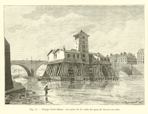 पंप नोट्रे-डेम, 1861 में गेवरस के घाट की तिजोरी से लिया गया दृश्य द्वारा फ्रेंच स्कूल