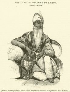 Portrait de Randjit-Singh, roi de Lahor (engraving) द्वारा फ्रेंच स्कूल