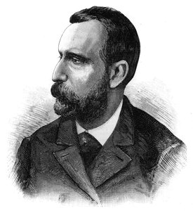 डॉक्टर Jaime Ferran y Clua (1852-1919), स्पेनिश बैक्टीरियोलॉजिस्ट, हैजा के खिलाफ टीके के खोजकर्ता का पोर्ट्रेट। "" ले मोंडे इलस्ट्रे "" में उत्कीर्णन द्वारा फ्रेंच स्कूल