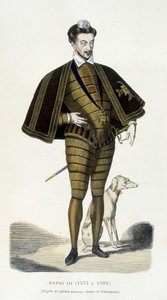 हेनरी III (1551 - 1589) के पैरों में पोर्ट्रेट - "फ्रांस एंड द फ्रेंच थ्रू द सेंचुरी" में ऑगस्टिन चैलमेल द्वारा द्वारा फ्रेंच स्कूल
