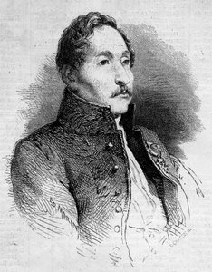 अलेक्जेंड्रे डेनिस एबेल डी पुजोल (1787-1861), फ्रांसीसी चित्रकार का पोर्ट्रेट। 12 अक्टूबर 1861 के "" ले मोंडे इलस्ट्रे "" एन ° 235 में उत्कीर्णन। द्वारा फ्रेंच स्कूल