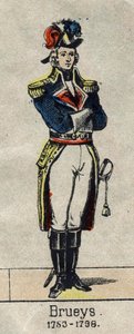 ब्रुइस डी'एगैलियर्स का पोर्ट्रेट, फ्रेंकोइस पॉल (1753-1798), फ्रेंच एडमिरल। 19वीं सदी के अंत से एपिनल की छवि। द्वारा फ्रेंच स्कूल