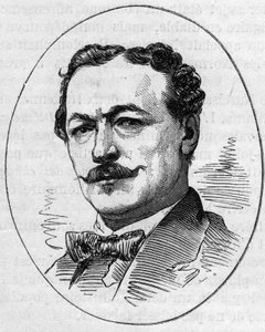 एडोर्ड लुई दुबुफे का पोर्ट्रेट (1820-1883), फ्रांसीसी चित्रकार। 2 मई 1874 को "" ले मोंडे इलस्ट्र्रे "" n ° 890 में उत्कीर्णन। द्वारा फ्रेंच स्कूल