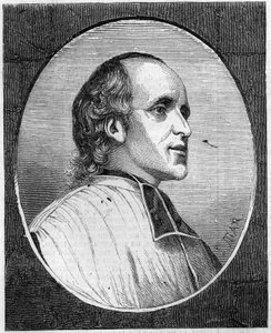 फादर डेलाक्रोइक्स डी रविग्नन (1795-1858), फ्रेंच जेसुइट का पोर्ट्रेट। 6 मार्च 1858 के "" ले मोंडे इलस्ट्र्रे "" एन ° 47 में उत्कीर्णन। द्वारा फ्रेंच स्कूल