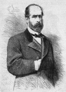 फेडरिको एराज़ुरिज़ ज़ानार्टू का पोर्ट्रेट (1825-1877), चिली गणराज्य के राष्ट्रपति। 4 नवंबर के "" ले मोंडे इलस्ट्र्रे "" n°760 में उत्कीर्णन द्वारा फ्रेंच स्कूल