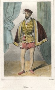 एक तलवार के साथ हेनरी II (1519 - 1559) का पोर्ट्रेट। द्वारा फ्रेंच स्कूल