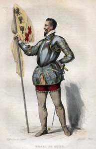 हेनरी I का पोर्ट्रेट, ड्यूक ऑफ़ गुइज़ (1550-1588) को "द स्कारर्ड" कहा जाता है, एडमंड मेनेचेट द्वारा "" ले प्लुटार्क फ़्रैंक "" से चित्रण द्वारा फ्रेंच स्कूल
