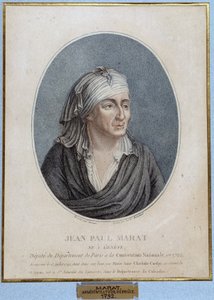 जीन पॉल मराट (1743-1793) का पोर्ट्रेट, फ्रांसीसी चिकित्सक, प्रचारक और राजनीतिज्ञ द्वारा फ्रेंच स्कूल