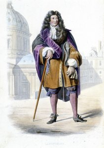 जीन डे ला फोंटेन का पोर्ट्रेट, फ्रांसीसी लेखक (1621-1695) - एड मेनेचेट में, "" ले प्लुटार्क फ़्रैंकैस "" द्वारा फ्रेंच स्कूल