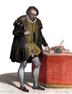 लॉर्ड मिशेल आईक्वाम डे मोन्टेनके (1533-1592), फ्रेंच लेखक का चित्र। द्वारा फ्रेंच स्कूल