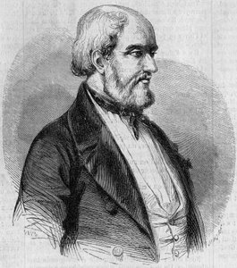 लुई गार्नेरे (1783-1857) का पोर्ट्रेट, फ्रांसीसी नाविक, चित्रकार और समुद्री इतिहासकार। 10 अक्टूबर के "" ले मोंडे इलस्ट्र्रे "" n°26 में उत्कीर्णन द्वारा फ्रेंच स्कूल