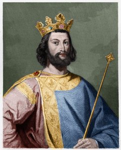लुई VII द यंग (1120 - 1180), फ्रांस के राजा का पोर्ट्रेट - लवली द्वारा "हिस्टोइरे डेस फ़्रैंकैस" में, उत्कीर्णन, एसडी। द्वारा फ्रेंच स्कूल