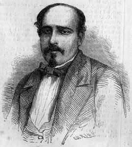 लुइज़ ऑगस्टो रेबेलो दा सिल्वा (1822-1871), पुर्तगाली लेखक का पोर्ट्रेट। 17 अगस्त 1861 के "" ले मोंडे इलस्ट्रे "" एन ° 227 में उत्कीर्णन। द्वारा फ्रेंच स्कूल
