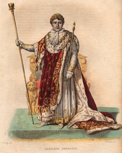 नेपोलियन I (नेपोलियन बोनापार्ट) (1769-1821) का चित्रण, फ्रांस के सम्राट, शाही वेश में। द्वारा फ्रेंच स्कूल