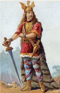 वर्सिंगटोरिक्स का पोर्ट्रेट (72-46 ईसा पूर्व), गल्स के राजा। 1890 के आसपास क्रोमोलिथोग्राफी। द्वारा फ्रेंच स्कूल
