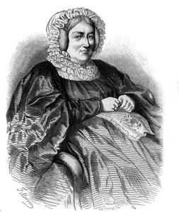 Marquise de La Rochejaquelein (La Rochejaquelein) का पोर्ट्रेट (nee Marie Louise Victoire de Donissan or Donissan) (1772-1857), फ्रांसीसी लेखक। 1858 से उत्कीर्णन। द्वारा फ्रेंच स्कूल