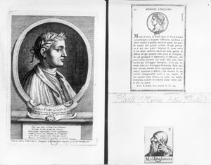 होरेस (65-8 ई.पू.) Scipio (अफ्रिकानुस मेजर) (185-129 ईसा पूर्व) और Plautus के चित्र (c.254-184 ईसा पूर्व) द्वारा फ्रेंच स्कूल