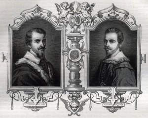 होरेस के चित्र (ओराज़ियो 1531-1553) और ऑक्टेव फ़ार्नीज़ ऑक्टेव (ओटावियो) द्वारा फ्रेंच स्कूल