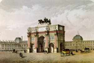 Carrousel आर्क डी ट्रायम्फ, पेरिस का पोस्टकार्ड द्वारा फ्रेंच स्कूल