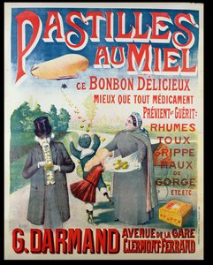 पोस्टर विज्ञापन Pastilles au Miel, शहद lozenges, जी। डारमंड द्वारा बनाया गया