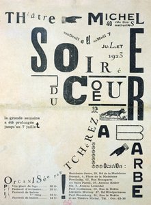 पोस्टर विज्ञापन Soiree du Coeur a Barbe at the Theatre Michel 6th और 7th July 1923