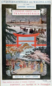 पोस्टर ट्रांस ट्रांस साइबेरियन रेलवे, सर्दियों 1907-8