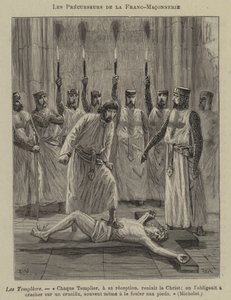 फ्रीमेसोनरी के अग्रदूत: शूरवीरों टमप्लर (उत्कीर्णन) द्वारा फ्रेंच स्कूल