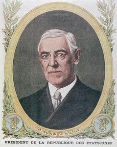 राष्ट्रपति वुडरो विल्सन (1856-1924), ले पेटिट जर्नल 1917 से चित्रण