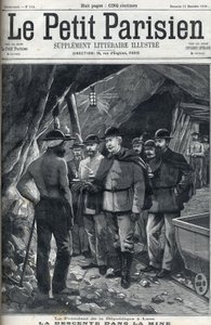 फ्रांसीसी गणराज्य के राष्ट्रपति फेलिक्स फाउरे ने दिसंबर 1898 में लेंस खदानों का दौरा किया। अखबार का कवर "ले पेटिट पेरिसियन"। द्वारा फ्रेंच स्कूल