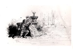 विक्टर ह्यूगो (1802-85), 1880 (कागज पर कलम और स्याही) द्वारा रुय ब्लास (1838) के लिए उत्पादन पुस्तिका द्वारा फ्रेंच स्कूल
