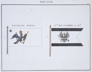 प्रशिया फ्लैग, झंडे की एक फ्रांसीसी पुस्तक से, c.1819 द्वारा फ्रेंच स्कूल