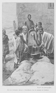 सेनेगल में सार्वजनिक फव्वारा, लुई लियोन फेदेरबे, 1889 द्वारा "ले सेनेगल ..." का चित्रण द्वारा फ्रेंच स्कूल